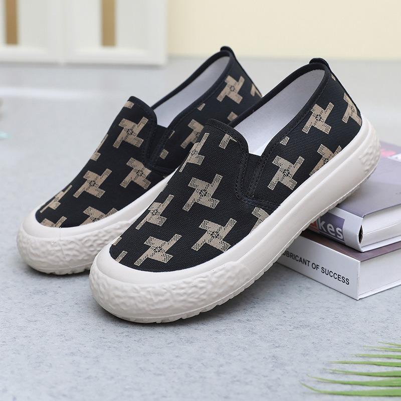 Shoes Women's Spring and Summer New Women's Single Shoes Fashion Women's Versatile Canvas Soft Sole Is Not Tired, One Pedal Is Breathable and Light