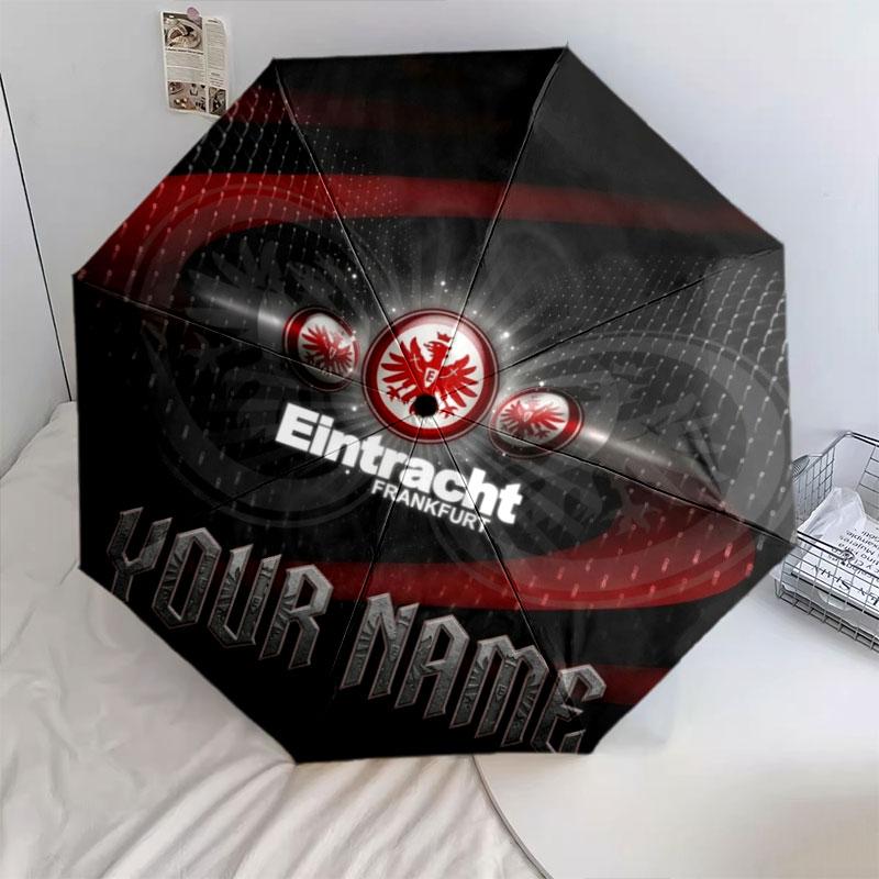 1 PC Automatic Folding Umbrella - Eintracht Frankfurt Custom Name Pattern, Portable & Foldable Design with 8 Ribs, Christmas Birthday Gifts