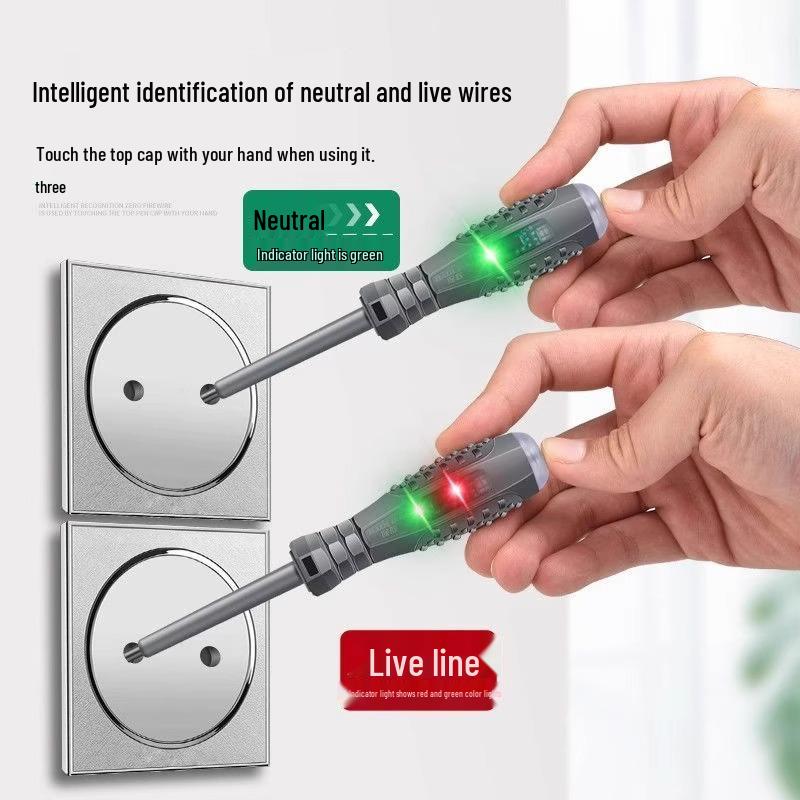 Elektriker Multifunktions Smart Induktionsschraubendreher: Stift-Tester für Kabelbrüche & Stromleckage, Hohes Drehmoment, Schlitz/Phillips.