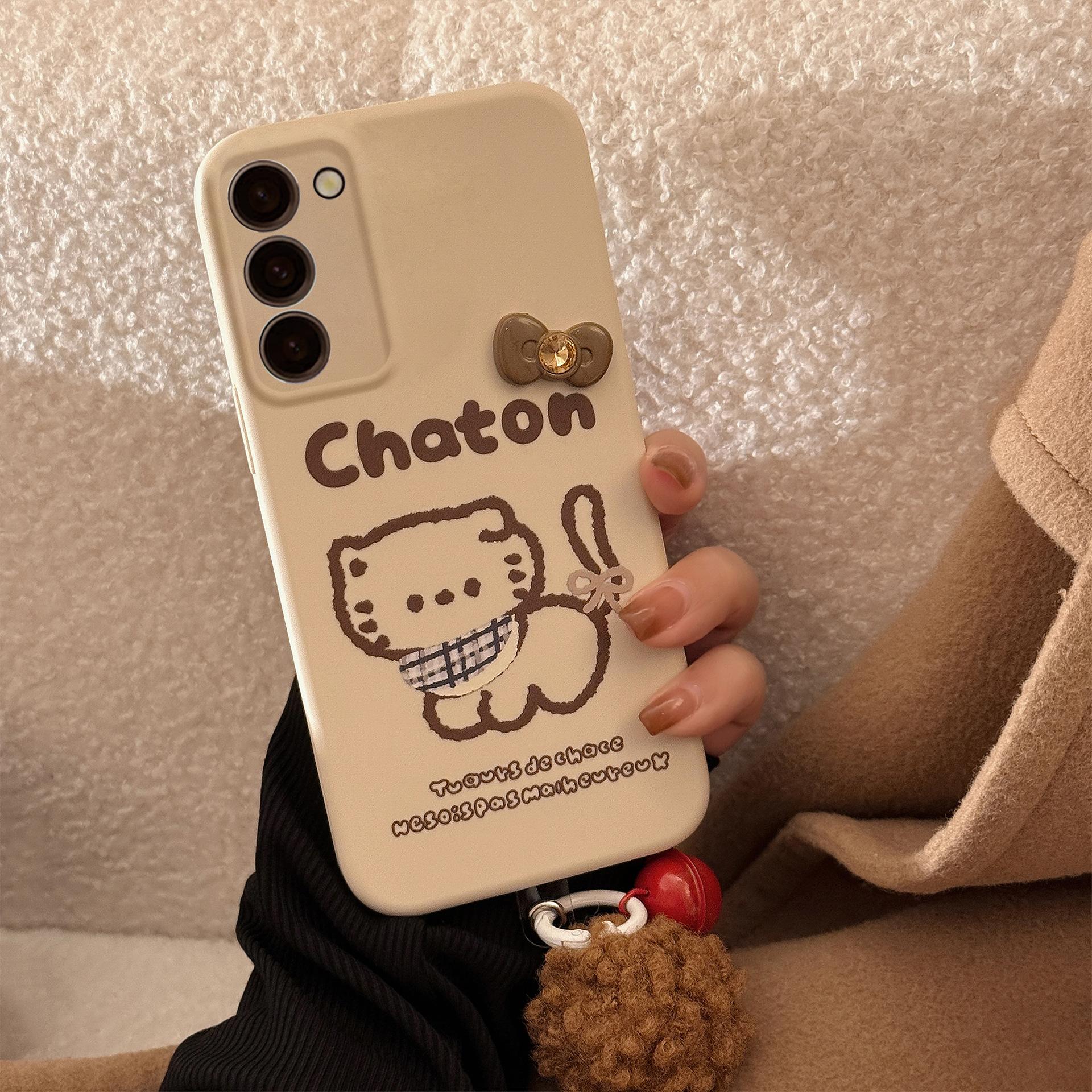 

Модный женский чехол для телефона Samsung Galaxy A54 A13 A12 A14 S24 S23 Ultra S22 Plus A53 A23 A21S S23+ мультяшный милый кот жесткий противоударный чехол для телефона из ПК A12