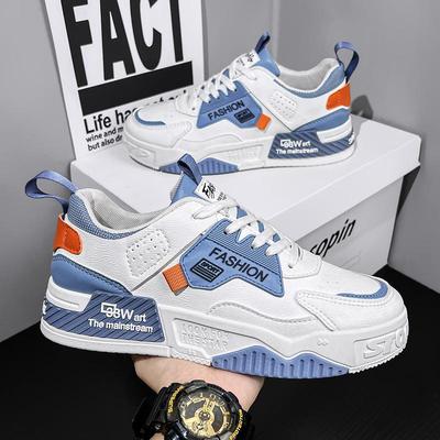 Mode Frühling Neu Leder Freizeitschuhe Mann Flache Sneaker Atmungsaktiv Anti-Geruch Luftpolster Laufschuh Graffiti Skateboard-Schuh