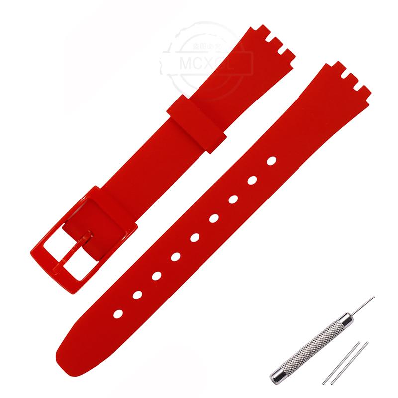 Soft Silicone Watchband Suitable For Swatch 12mm Girls Ladies Strap Colore Waterproof Wrist Bracelet Watch Accessories