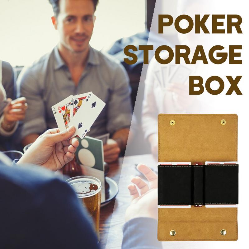 Custodia da Viaggio per Carte da Gioco Porta Mazzo in Pelle PU Organizzatore Multiuso per Denaro Custodia per Mazzo e Dadi