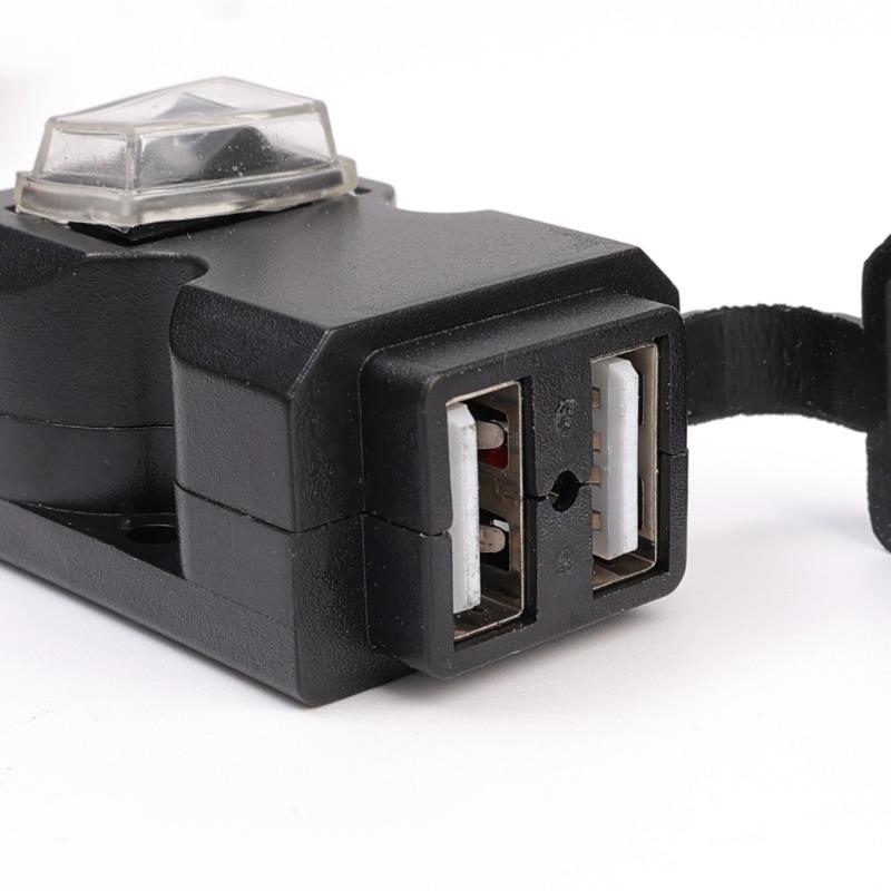 Motorcycle Phone Charger Vehicle-mounted Dual USB Quick Charger  Handlebar Waterproof QC 3.0 Digital Voltmeter USB Cable Adaptor