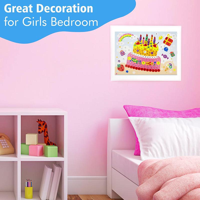 4pcs Children DIY Diamond Stickers Handmade Crystal Paste Painting Mosaic Puzzle Toys Random Color Kids Stickers Gift TMZ