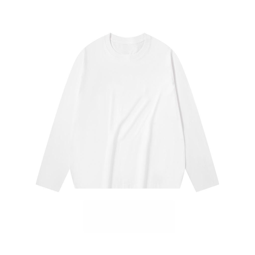 Minimalist Women's Warm Cotton Long-Sleeve T-Shirt for Spring, Autumn, Winter