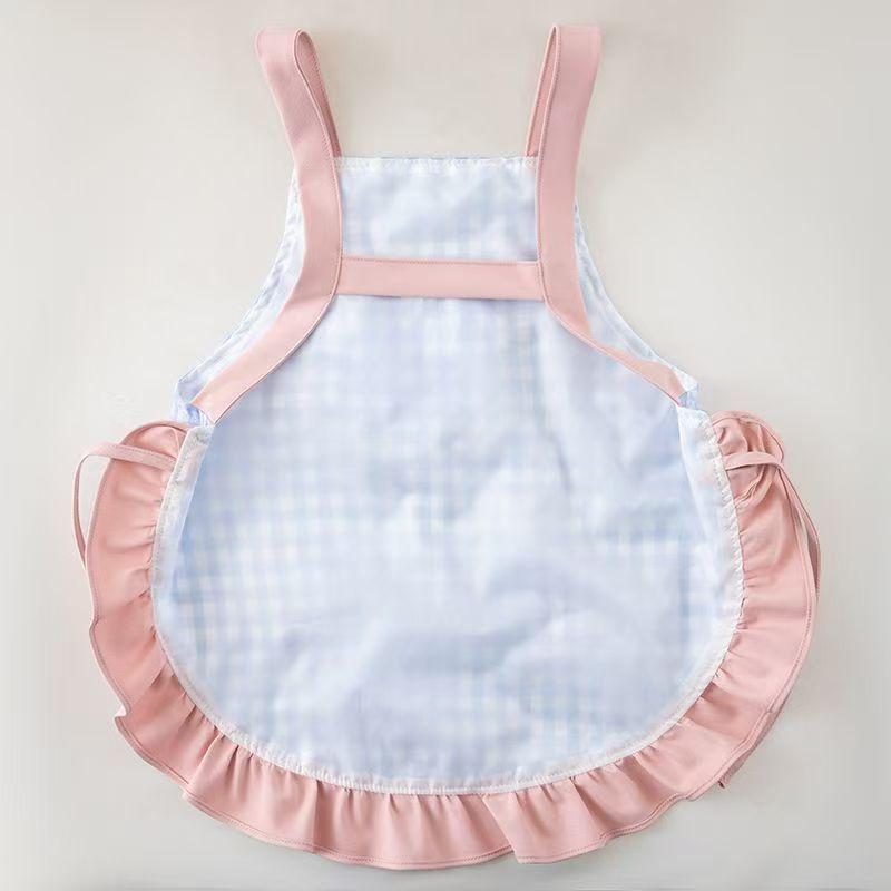 New Medium Large Children's Apron 3 To 6 Years Old Kindergarten Summer Sleeveless Waterproof Dirt-Proof Dressing Baby Eating Bib
