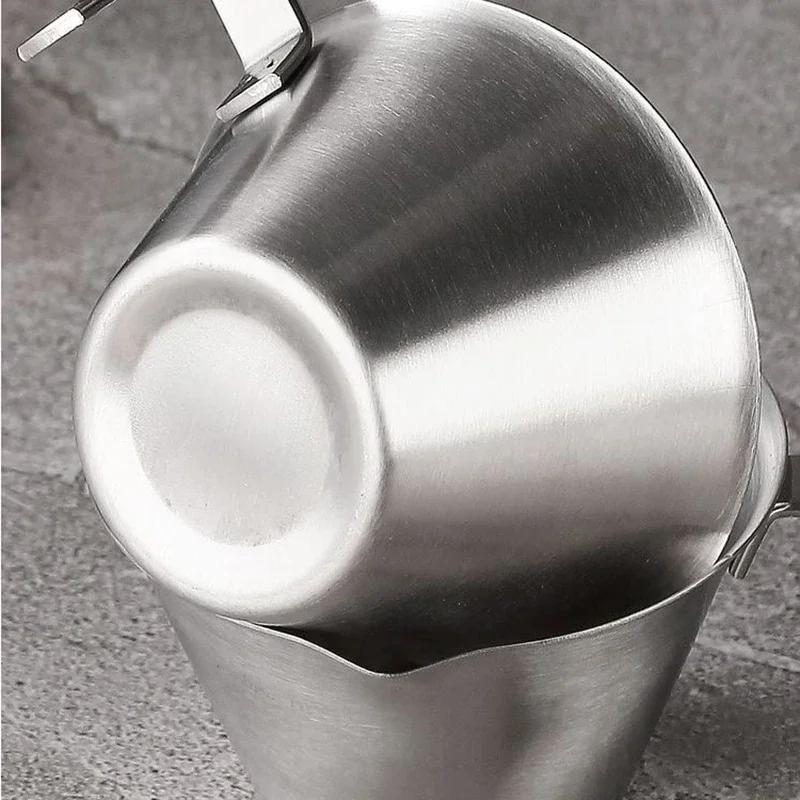 Tasse d'Extraction Espresso Acier Inoxydable avec Bec Verseur à Buses de Dérivation Tasse Pratique avec Échelle en Ounces Accessoires Outil pour Maison Cuisine Café