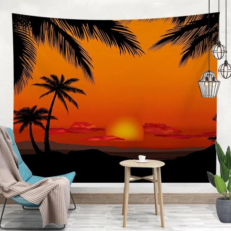 Sunset Beach Landscape Pattern Tapestry Fashion Home Decor Bedroom Living Room Tapestry