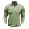 Spring Trend Men's Long Sleeve Casual Polo Shirts Solid Lapel Button Up Pullover Tops Autumn Turn Down Collar Polos