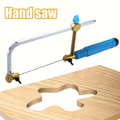 Scie à chantourner robuste pour métaux, scie à métaux antidérapante à coupe rapide avec 16 lames de rechange en acier, kit d'outils de travail du bois pour la coupe du bois et du métal