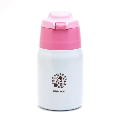 Miyoshi Seisakusho 2-Way Stainless Steel Kids Bottle, 350ml, Meerkat, One Zoo, 1802-0003