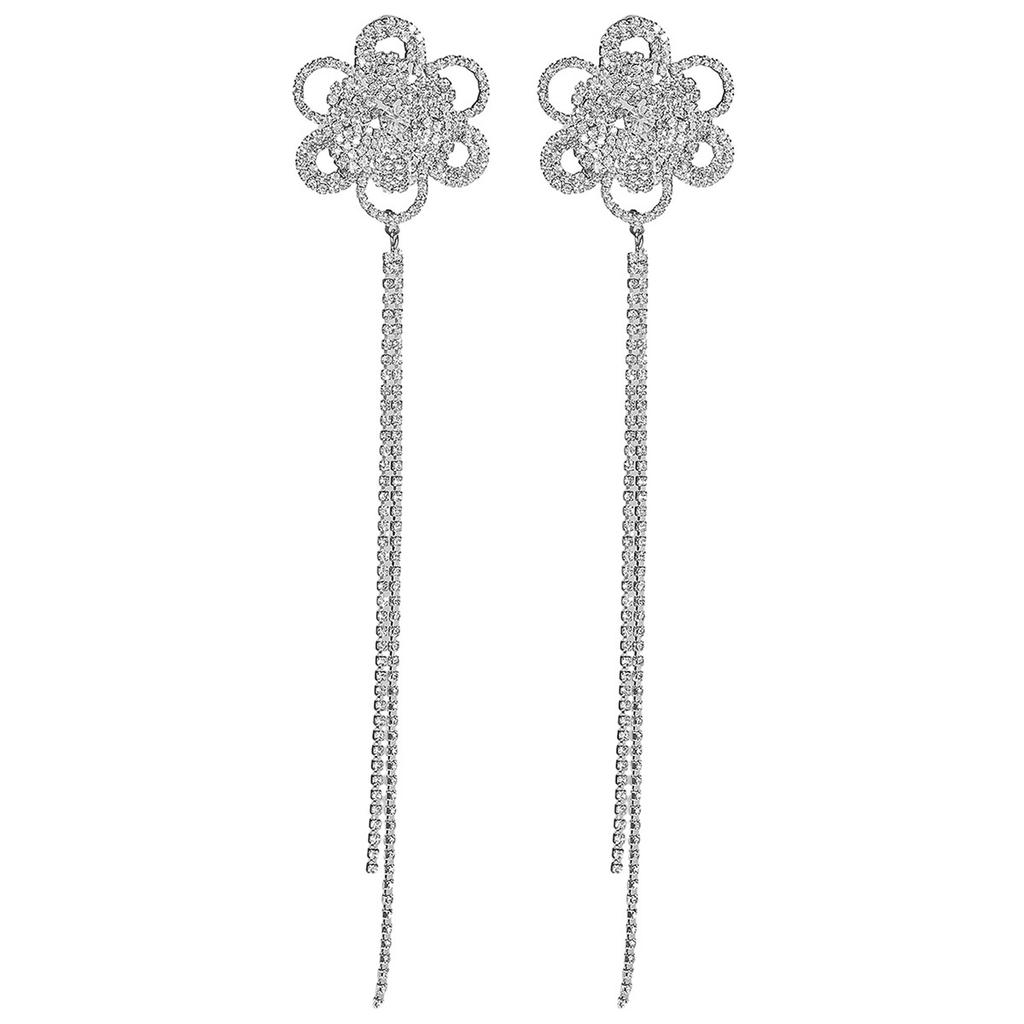 High-end luxury long 2-line fringed earrings