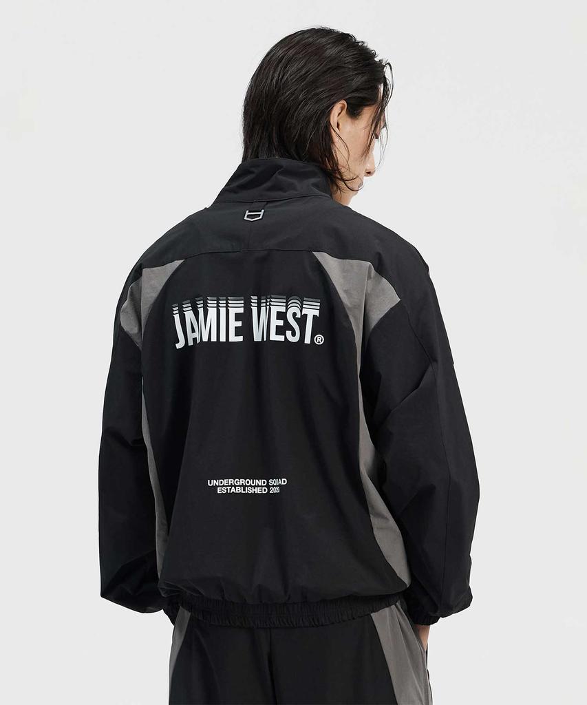 JAMIE WEST Nylon Spandex Washer Windbreaker (Grey)