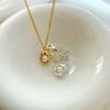 Geometric Zinc Zinc Alloy Pearl Necklace Korean Style Pendant Irregular Shell Jewelry Women Clavicle Necklace