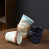 Creative Hand-Squeezed Ceramic Cup Niche Retro Pleated Cup Coarse Pottery Imitation Paper Cup Irregular Coffee Cup