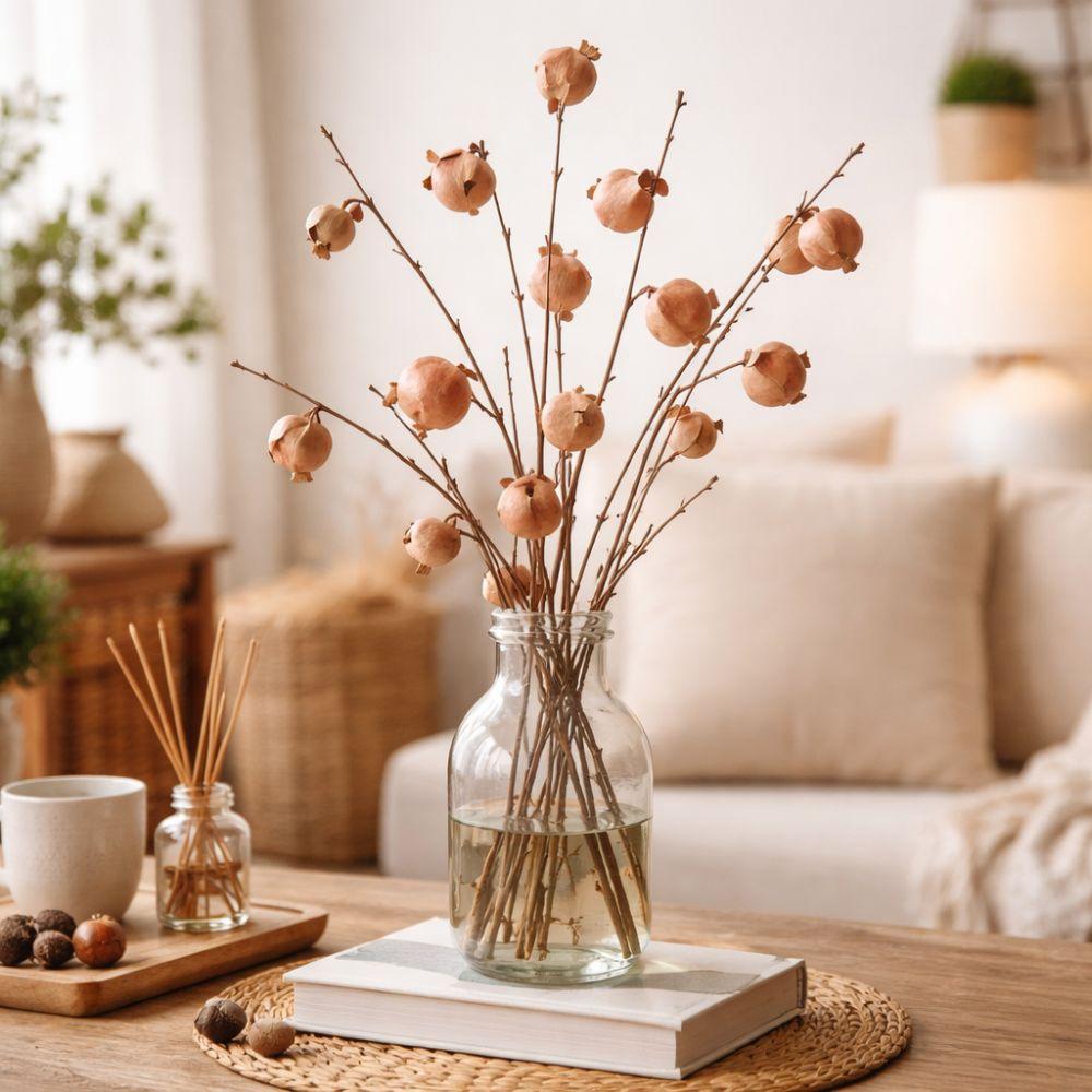 8 Fruit Artificial Pomegranate Branch Realistic Handmade Foam Fruits Branches Plastic Decorative Fake Plants