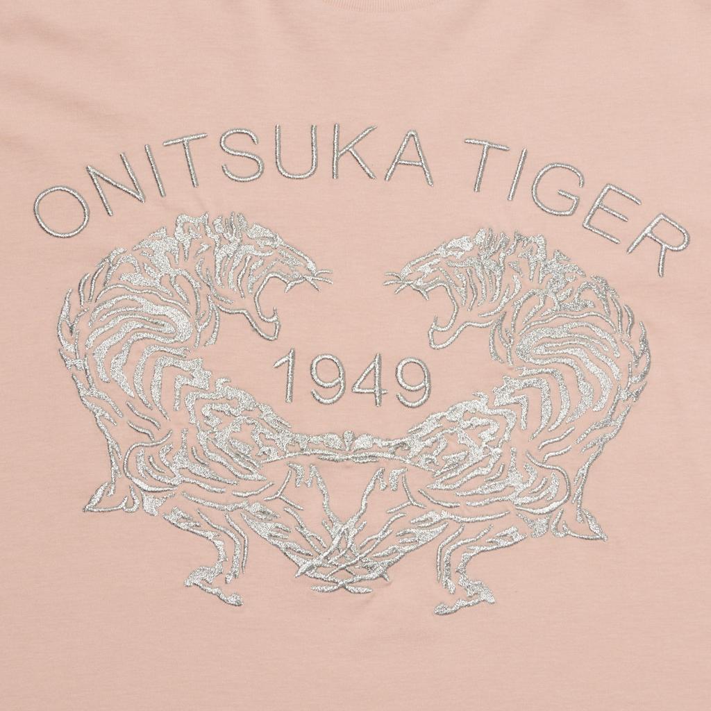 Onitsuka Tiger Soft Comfortable Minimalist Solid Color Short Sleeve T-Shirt Unisex Tops Light-Pink 2183B458-700