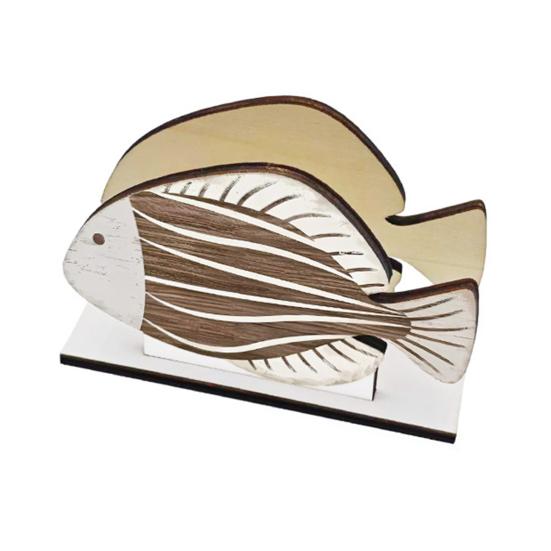 Holz-Serviettenhalter, vertikaler Serviettenspender im Meeresstil, quadratischer geordneter Aufbewahrungs-Handtuchhalter für Küchendekoration, Esstischdekoration