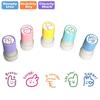5Pcs/Set Round Emotional Expression Stamp French French Seal  Encourage Students