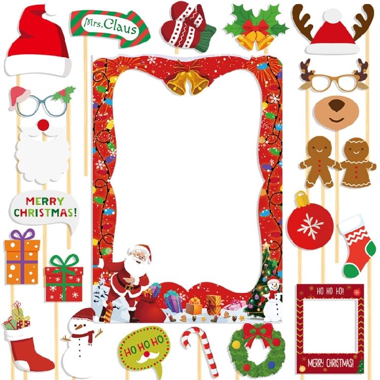 Christmas Themed Photo Booth Props Festives Party Decorations Photography Props Stylish Holiday Celebration Essential