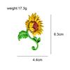 New Cute Enamel Sunflower Brooches For Women Vivid Plant Flower Pin Coat Sweater Pin New Design Party Accessories