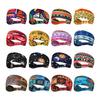 Women Wide Boho Print Headband Yoga Workout Knotted Stretch Sports Hairband Vintage Ethnic African Head Wrap