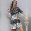 YYFS Women's Fashion Summer Polka Dot Print Long Sleeve O-Neck Casual Dresses