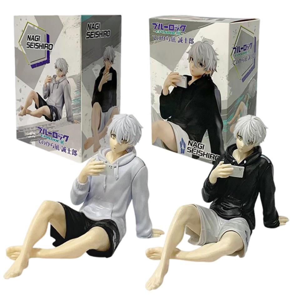 1-2 Stück Blue Lock Anime Sitzende Handflächenmitte Niedliche Nagi Seishiro Figur Modell PVC Schreibtischdekoration Spielzeug Kinder Geburtstagsgeschenke