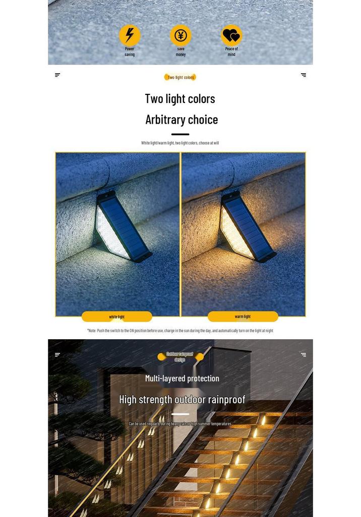 Rainproof Solar Step & Pathway Lights for Outdoor Courtyard
