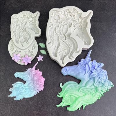 Unicorn Head Design Silicone Mold Fondant Cake Decoration Mold Sugar Gum Paste Tool 3D Chocolate Mould