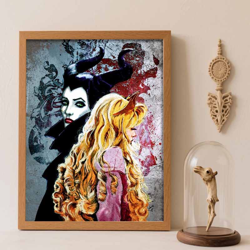 Disney Diamond Painting Kit Maleficent Aurora 5D Diamond Art Home Decor Creative Handmade Gift Round 20x30cm