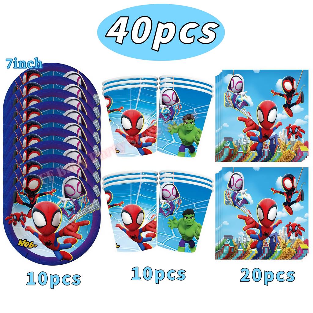 Spider Hero Birthday Party Decoration Plate Cup Banner Balloon Superhero Party Favors Baby Shower Decor Birthday Supplies Gift