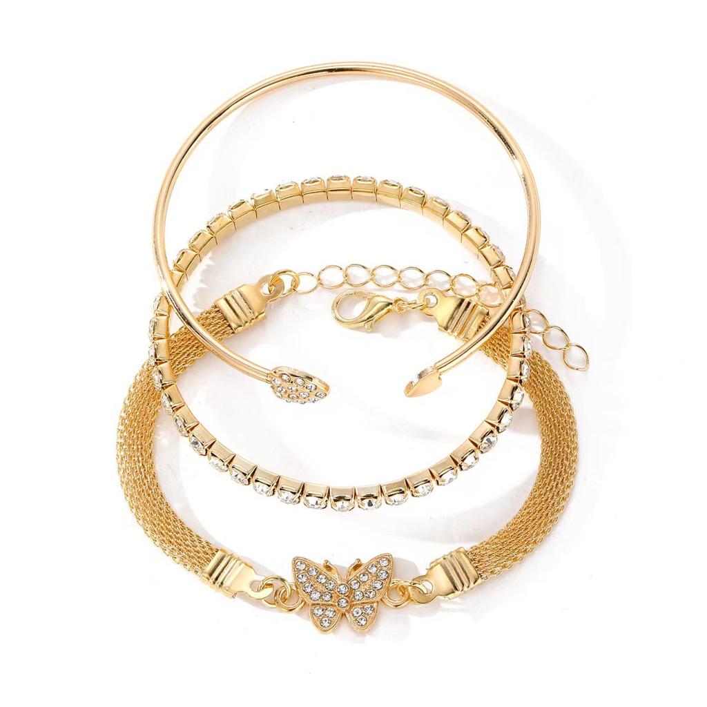 AITELEI Infinity Symbol Design Chain Bracelet Rhinestones Heart Open Cuff Alloy Metal Trendy Fashion Jewelry for Women/Men P37