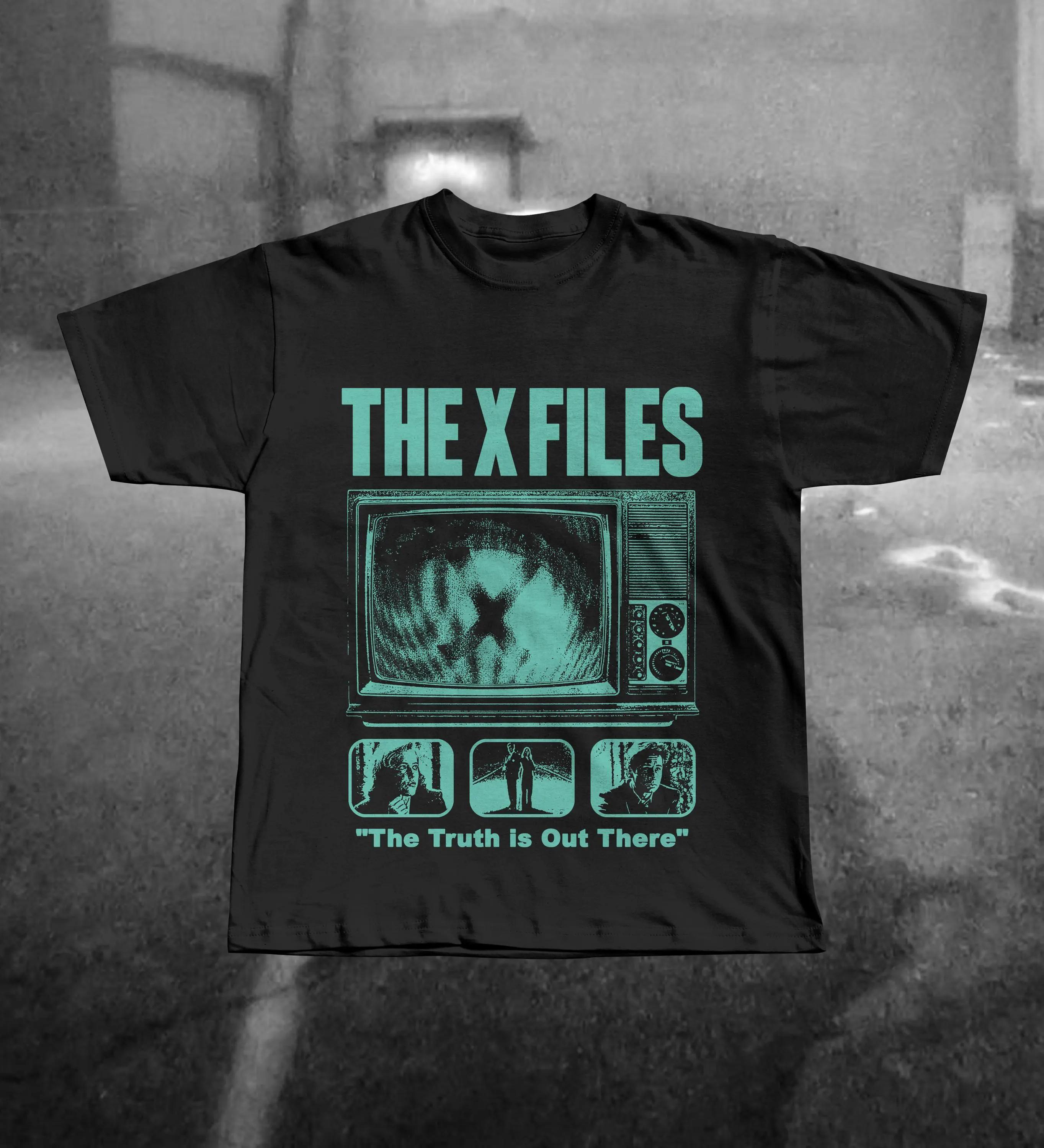 

Summer Men s Pure Cotton Vintage The X-Files T-shirt Oversized Loose and Breathable Suitable for Everyday Wear S разноцветный