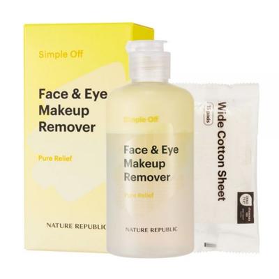 Nature Republic Simple Off Face & Eye Makeup Remover Pure Relief Special Set 240ml + 15 Cotton Pads