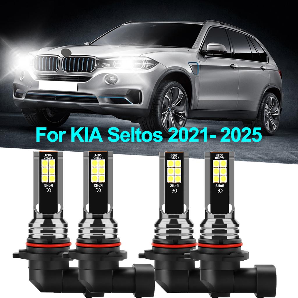 Für KIA Seltos 2025- 2025 LED Nebelscheinwerfer Lampen 9006 HB4 6000k Hohe Intensität 12 Stück 3570 CSP Chips Lüfterloses Design 9005 HB3