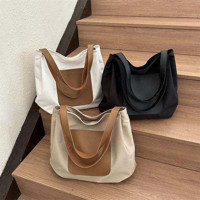 Neue japanische literarische Canvas-Tasche Ins Casual Forest Solid Color Handtasche Mode koreanische Retro Single-Shoulder-Damentasche