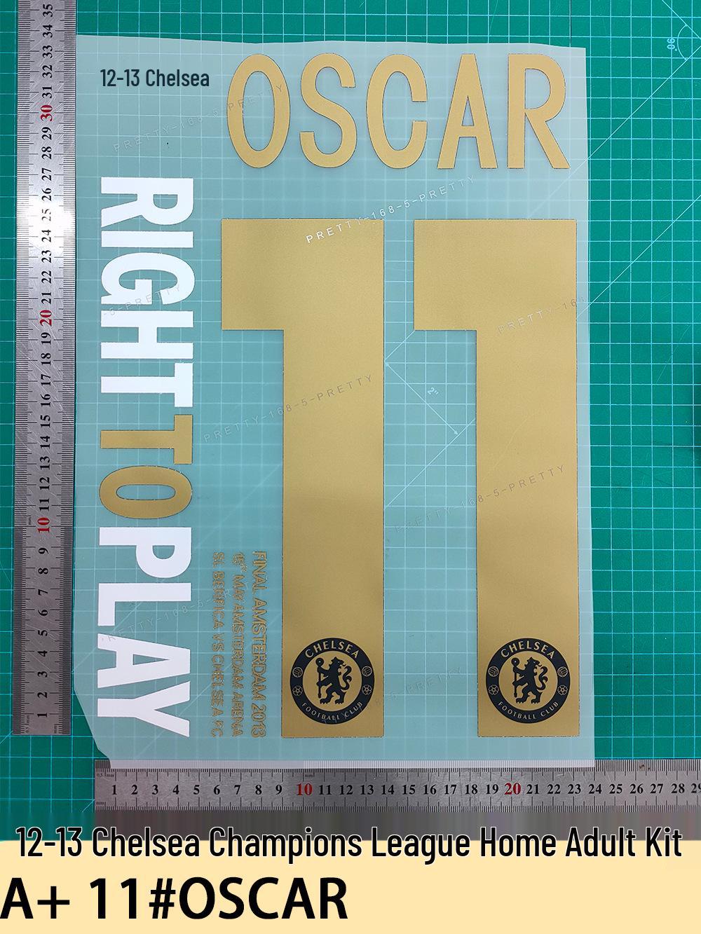 Chelsea 2012-13 Champions League Home Kit - Adult with 11# OSCAR Jersey Heat Transfer.