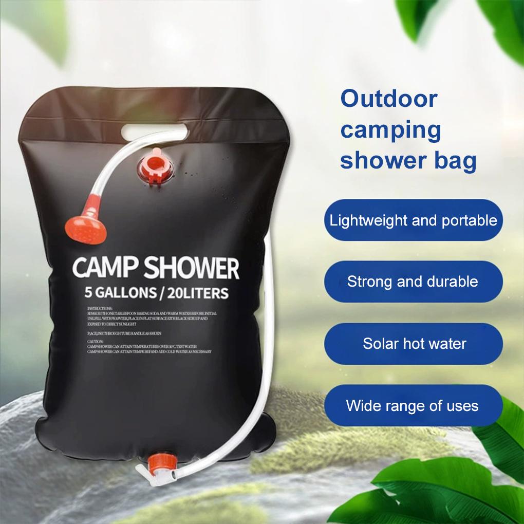 Solar Camping Shower Bag With Temperature Display Portable Outdoor Shower Experience Outdoor Hiking