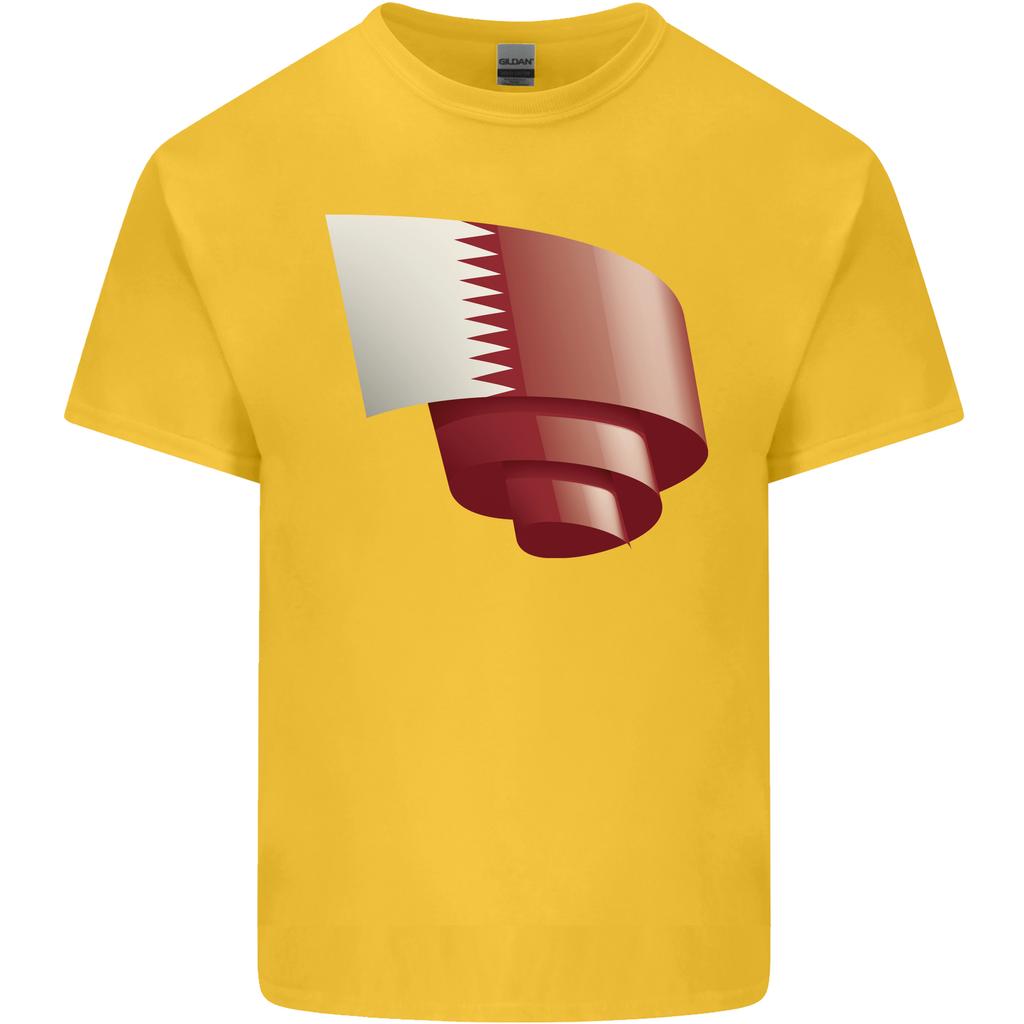 Curled Qatar Flag Qatari Day Football Unisexs Light Cotton TShirt