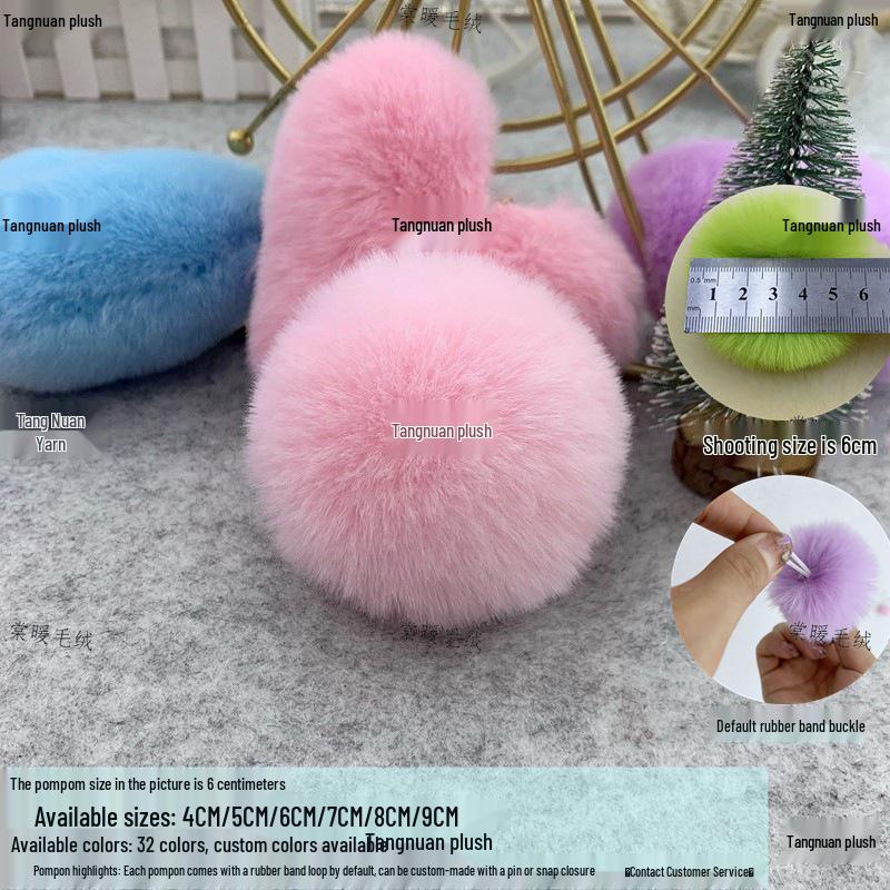3cm 4cm 5cm Colored Imitation Rabbit Fur Pompon for Clothing, Bag Charms, Shoes & Hats DIY Decoration