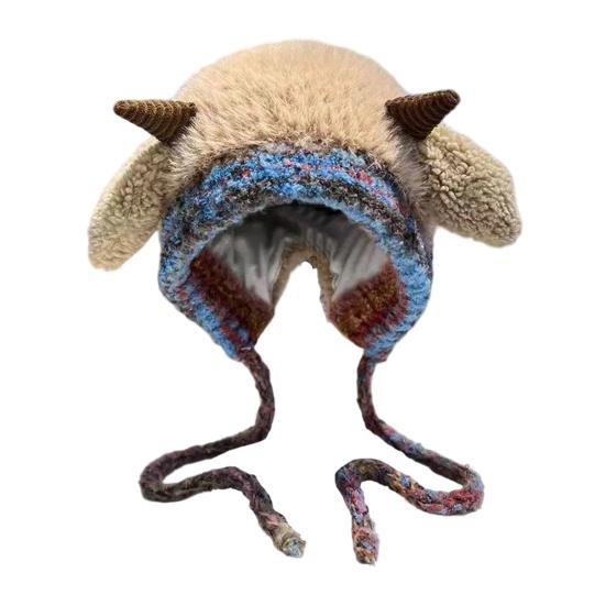 Lue til barn Pingvindesign Strikket vinterlue Fortykket Varm 2 i 1 Høst Vinter Strikkelue Konvertibel Tote Bag