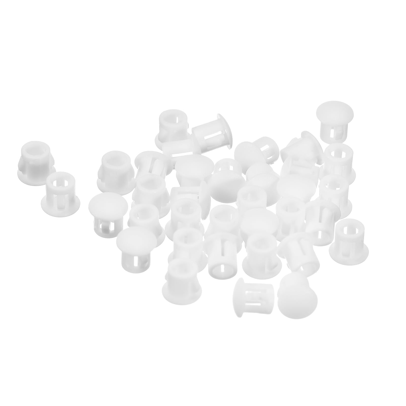 

uxcell 5mm (13/64 ) Plastic Hole Plugs 66pcs Flush Type Round Snap-in Fastener Knockout Lock білий