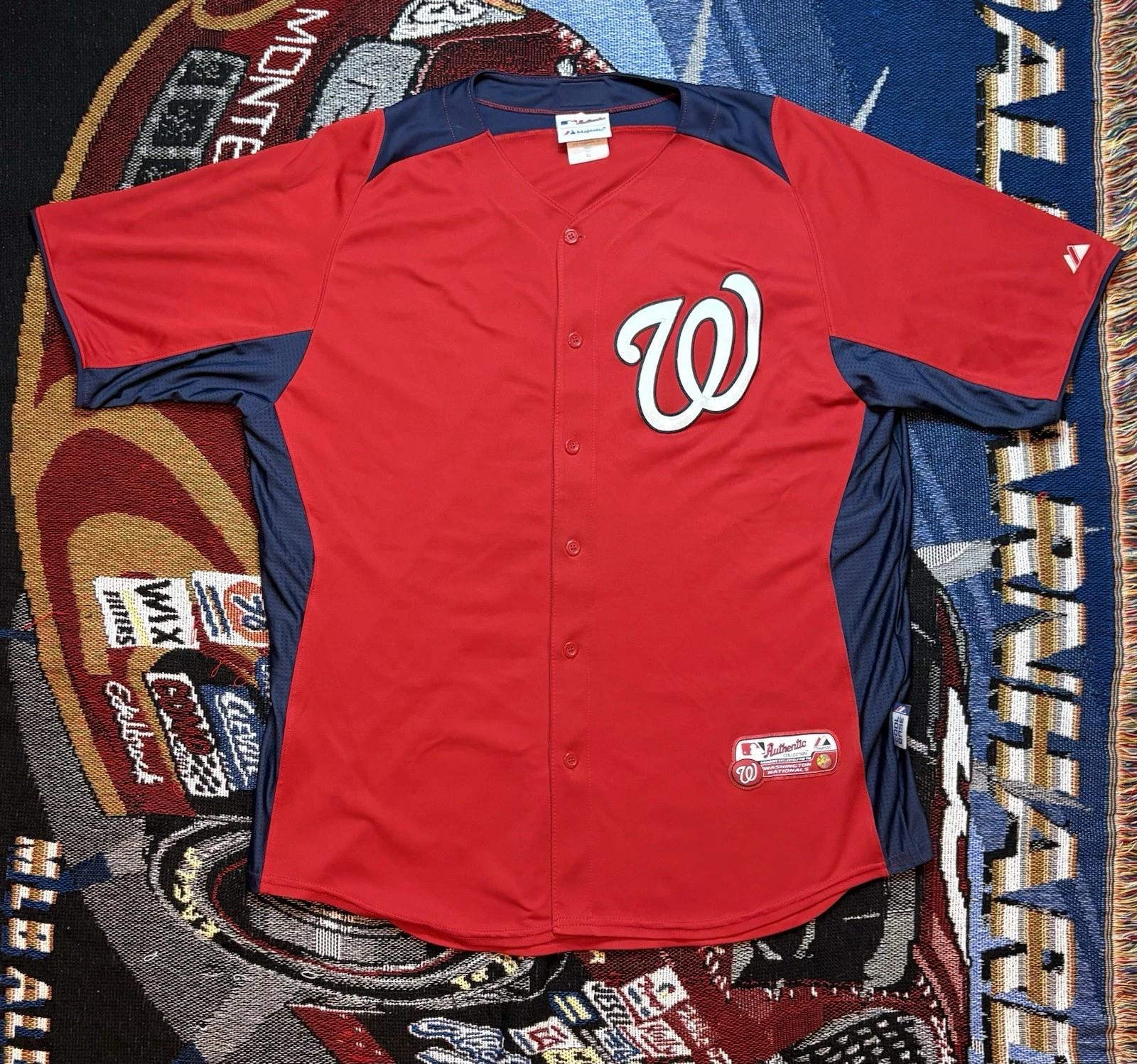 Washington Nationals Jersey Majestic CoolBase Colorblock Red Men s XL Blank S
