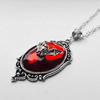 Gothic Bat Pendant Necklace With Red Jewelry Charm For Vintage Style Jewelry Lovers
