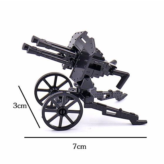 MOC WW2 Militärpistole Kanone Bausteine Schwere Waffen Kriegsszene Soldaten Armee Figuren Zubehör Waffen Steine Spielzeug