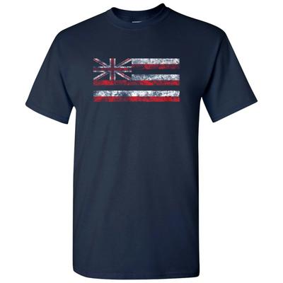 Hawaii State Flag - Hometown Pride Local Souvenir Basic Cotton T-Shirt - Navy