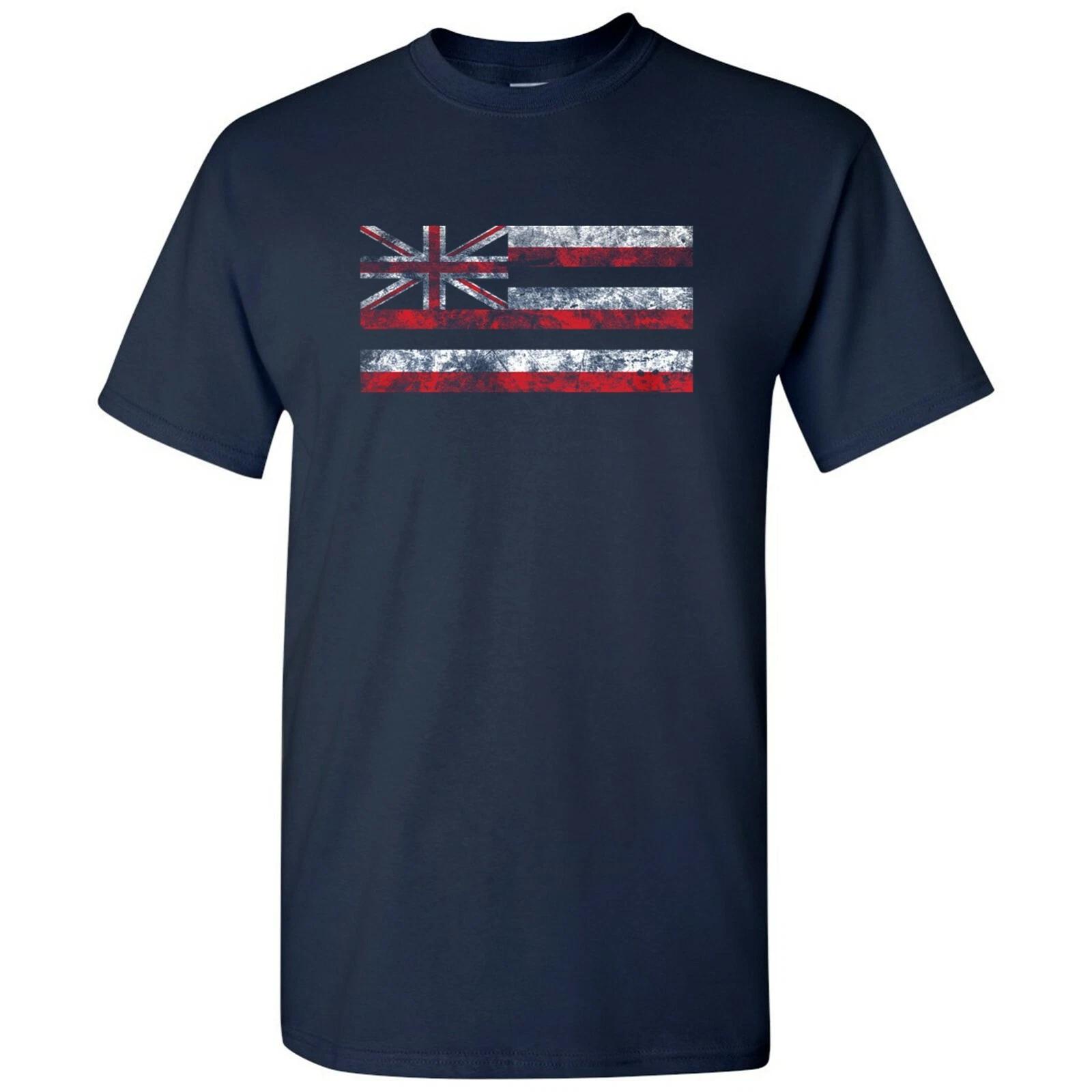 Hawaii State Flag - Hometown Pride Local Souvenir Basic Cotton T-Shirt - Navy L