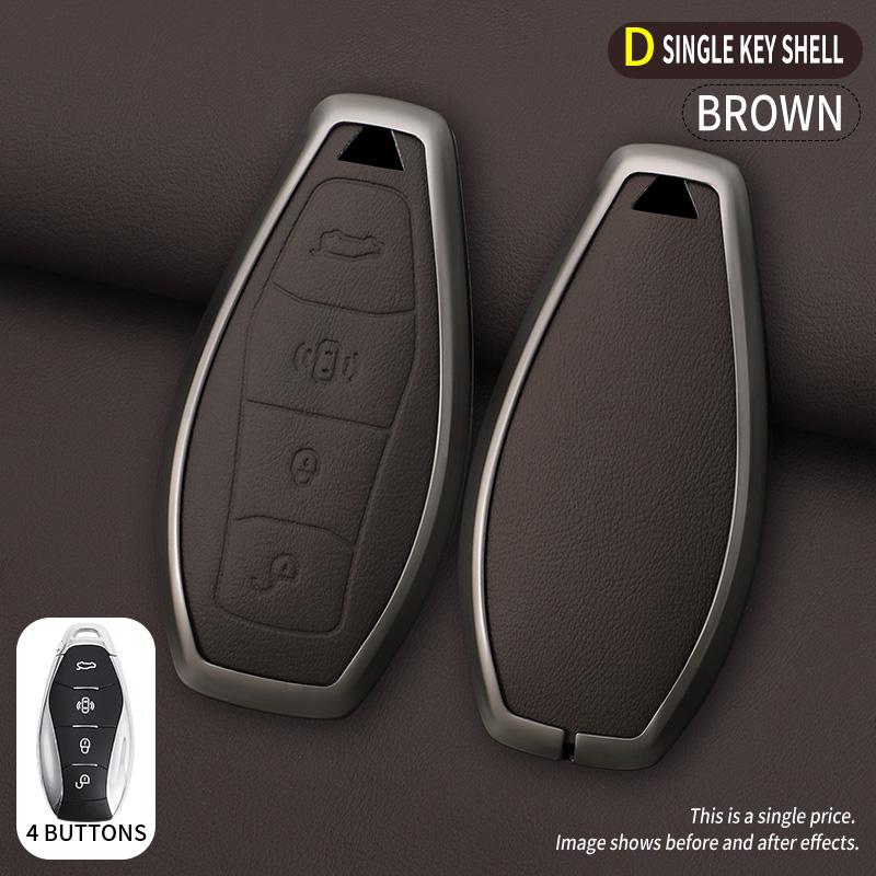 Fit For Hongqi H5 Hs5 H6 Series H9 Series Hq9 Hs3 Metal Genuine Leather Full Package Keycase Personalized Key Ring Protective Cover